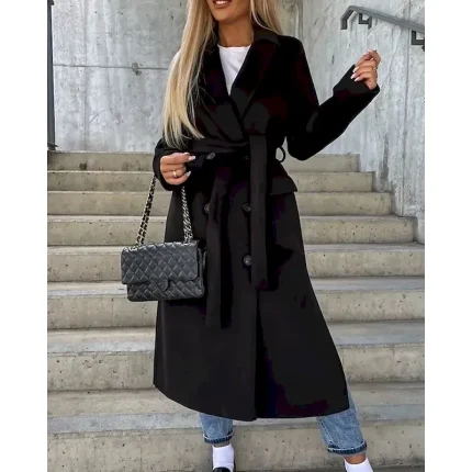 Women's Casual Jacket Warm Comfortable Pocket Buttons Fashion Outdoor Plain Going out Weekend Single Breasted Regular Lapel Regular Fit Long Sleeve Outerwear Black Brown Khaki Fall Winter